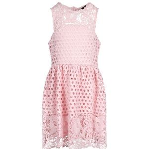 NWT NEW Bardot Pink Potpourri Boho 7-8 Little Girls Eyelet Lace Dress Med Saks